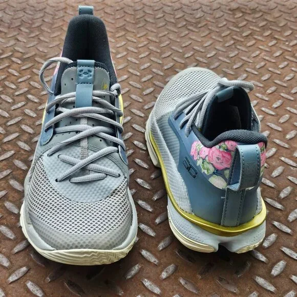 Under Armour Athletic Shoes Sneaker Curry 7 Floral Chinese New Year Lace Up 6.5Y - Picture 7 of 12